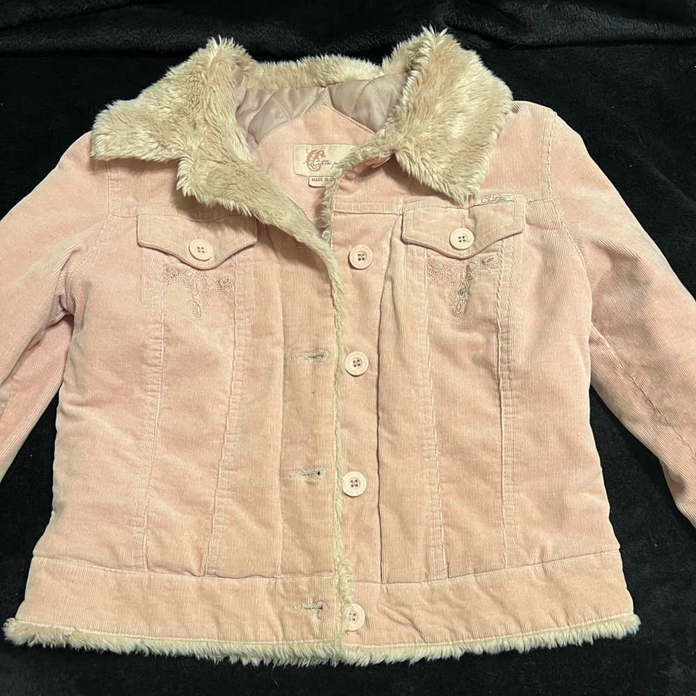 Vintage y2k Pink faux coat
